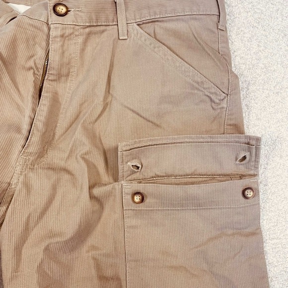 Vintage Levis Black Bat Wing Tag Mens Cargo 36x30 Pants Khaki Bedford Cord Y2K - Picture 8 of 9